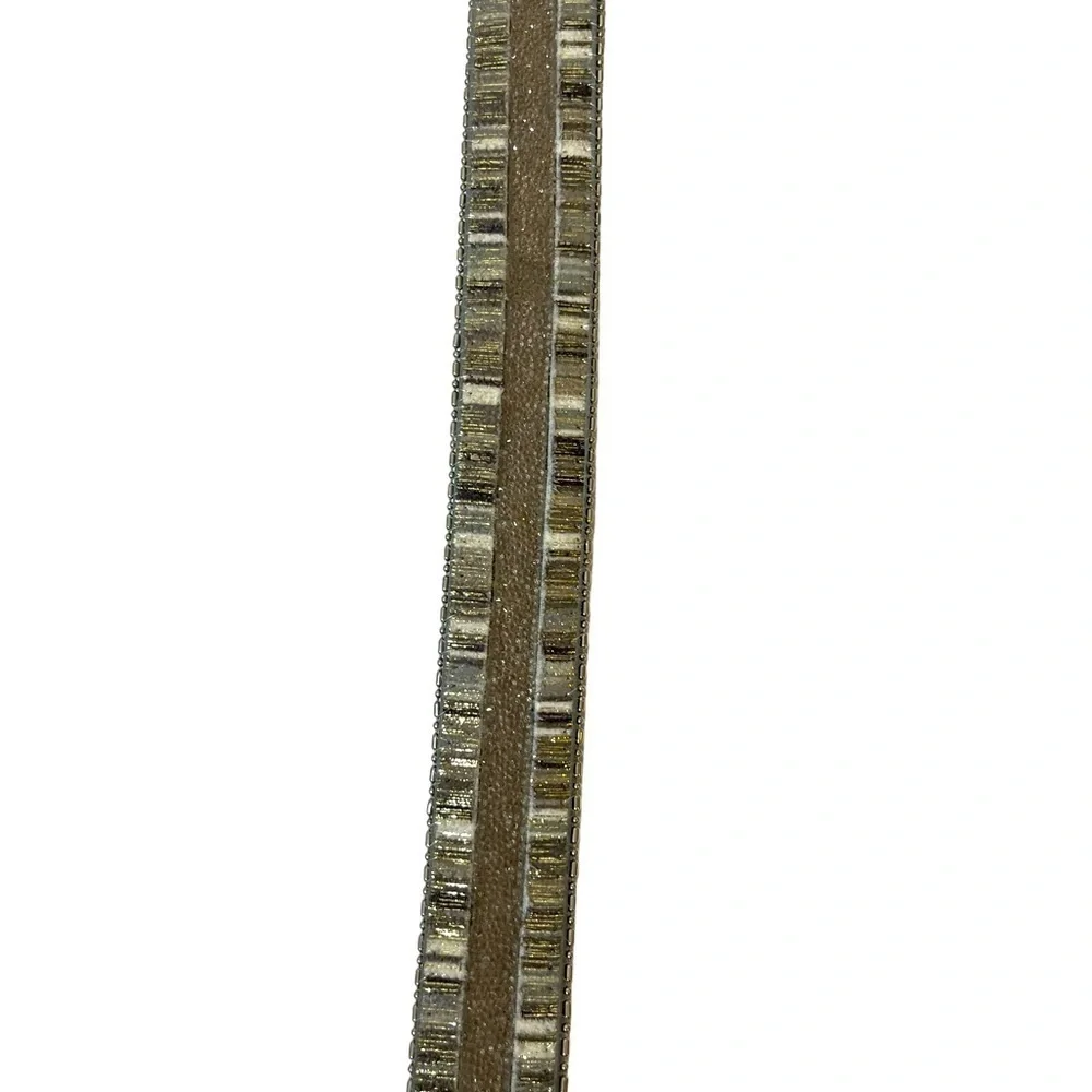 Metallic Silver Sequin Western Belt‎